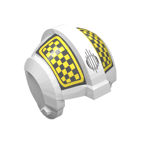 Helmet Rebel Pilot, Center Ridge with Checkered Print White