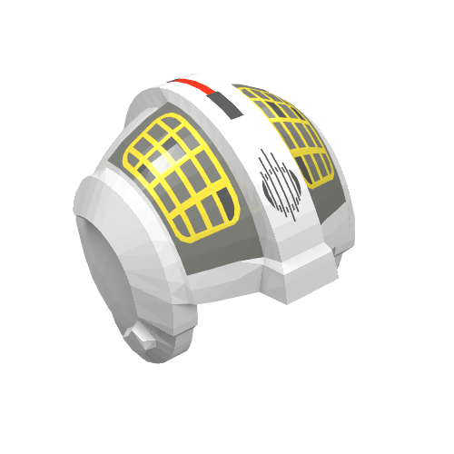 Helmet Rebel Pilot, Center Ridge with Yellow Grid on Gray Print Weiß