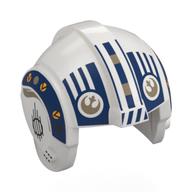 Helmet Rebel Pilot, Center Ridge with Dark Blue Markings, Rebel Logo print White