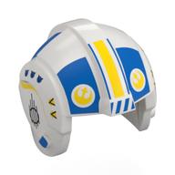 Helmet Rebel Pilot, Center Ridge with Blue/Yellow Markings, Rebel Logo print Weiß