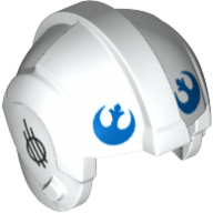 Helmet Rebel Pilot, Center Ridge with Blue Rebels Symbol print White