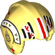 Helmet Rebel Pilot, Center Ridge with White/Red/Black Strips, Markings print Leuchtendes Hellgelb