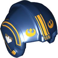 Helmet Rebel Pilot, Center Ridge with bright Light Orange Markings print Dunkelblau