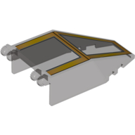 Windscreen 7 × 4 × 1 2/3 with Hinges with Yellow Cockpit Frame Print Trans-Brown