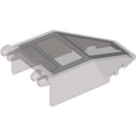 Windscreen 7 × 4 × 1 2/3 with Hinges with Light Bluish Grey Cockpit print Trans-Brown