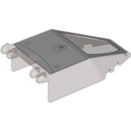 Windscreen 7 × 4 × 1 2/3 with Hinges with Light Bluish Grey, White Cockpit print Trans-Brown
