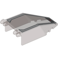 Windscreen 7 × 4 × 1 2/3 with Hinges with Silver Frame with Red Triangle Print Trans-Brown