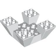 Brick Sloped Inverted 65° 6 × 6 × 2 Quad with Cutouts White