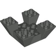 Brick Sloped Inverted 65° 6 × 6 × 2 Quad with Cutouts Dunkelgrau