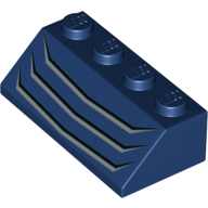 Brick Sloped 45° 2 × 4 with Car Grill Print Dark Blue