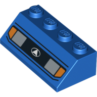 Brick Sloped 45° 2 × 4 with Headlight Print