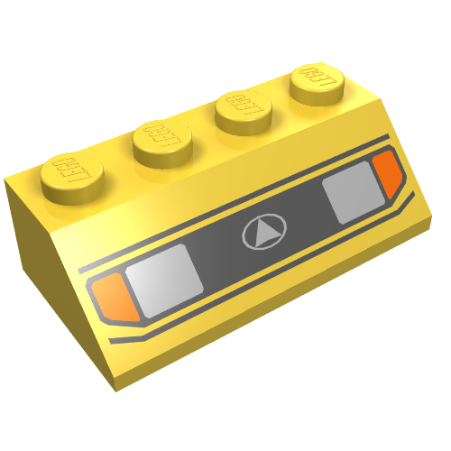 Brick Sloped 45° 2 × 4 with Headlight Print Gelb