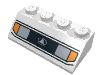 Brick Sloped 45° 2 × 4 with Headlight Print White