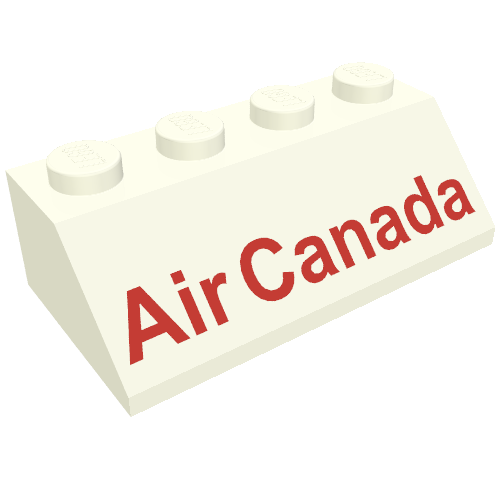 Brick Sloped 45° 2 × 4 with Red 'Air Canada' Print (Set 611-2) White