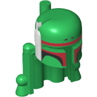 Helmet, Rocket Pack with Boba Fett Colors Print, Dark Brown Highlights Green