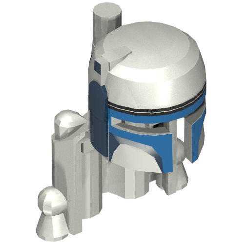 Helmet, Rocket Pack with Jango Fett Colors Print Perlhellgrau