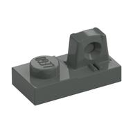 Hinge Plate 1 × 2 Locking with 1 Finger On Top Dark Gray