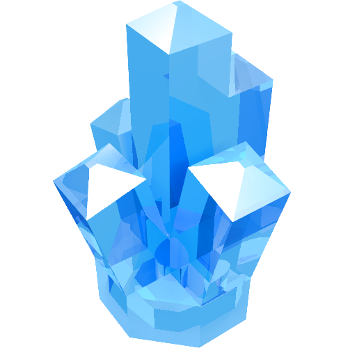 Rock 1 × 1 Crystal 5 Point Trans-Medium Blue
