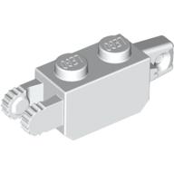 Hinge Brick 1 × 2 Locking with 1 Finger Vertical End and 2 Fingers Vertical End, 9 Teeth Weiß