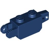Hinge Brick 1 × 2 Locking with 1 Finger Vertical End and 2 Fingers Vertical End, 9 Teeth Dunkelblau