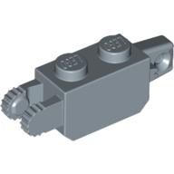 Hinge Brick 1 × 2 Locking with 1 Finger Vertical End and 2 Fingers Vertical End, 9 Teeth Sandblau
