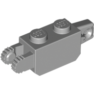 Hinge Brick 1 × 2 Locking with 1 Finger Vertical End and 2 Fingers Vertical End, 9 Teeth Light Bluish Gray