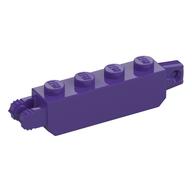 Hinge Brick 1 × 4 Locking with 1 Finger Vertical End and 2 Fingers Vertical End, 9 Teeth Dark Purple