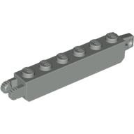 Hinge Brick 1 × 6 Locking with 1 Finger Vertical End and 2 Fingers Vertical End, 9 Teeth Hellgrau