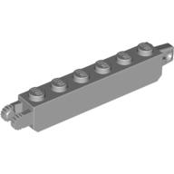 Hinge Brick 1 × 6 Locking with 1 Finger Vertical End and 2 Fingers Vertical End, 9 Teeth Hellblaugrau