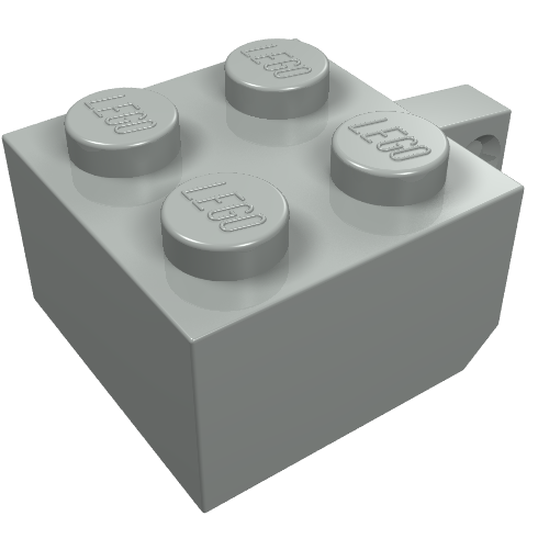 Hinge Brick 2 × 2 Locking with 1 Finger Vertical [No Axle Hole] Hellgrau