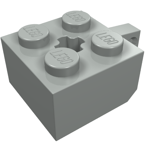 Hinge Brick 2 × 2 Locking with 1 Finger Vertical and Axle Hole [+ Opening] Hellgrau