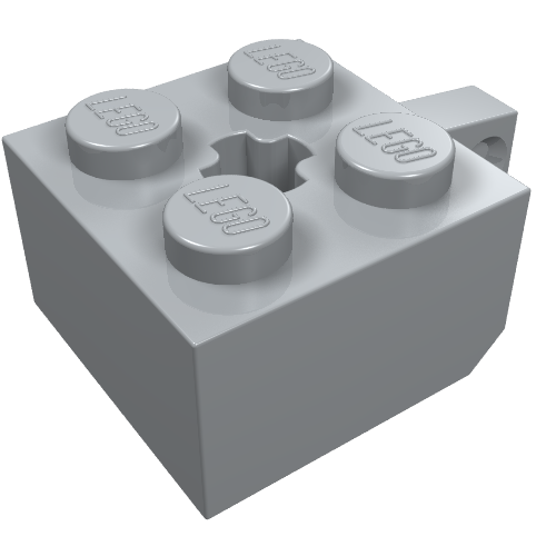 Hinge Brick 2 × 2 Locking with 1 Finger Vertical and Axle Hole [+ Opening] Light Bluish Gray