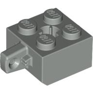 Hinge Brick 2 × 2 Locking with 1 Finger Vertical and Axle Hole [X Opening] Light Gray