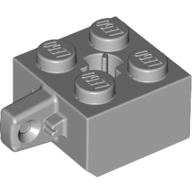 Hinge Brick 2 × 2 Locking with 1 Finger Vertical and Axle Hole [X Opening] Hellblaugrau