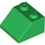 Brick Sloped 45° 2 × 2 Green