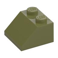 Brick Sloped 45° 2 × 2 Olive Green