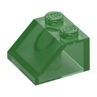 Brick Sloped 45° 2 × 2 Trans-Green