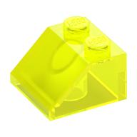 Brick Sloped 45° 2 × 2 Trans-Neon Green