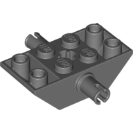 Slope Inverted 45° 4 × 2 Double with Pins and Axle Hole Type 1 [+ Opening] Dark Bluish Gray