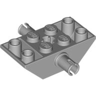 Slope Inverted 45° 4 × 2 Double with Pins and Axle Hole Type 2 [X Opening] Light Bluish Gray