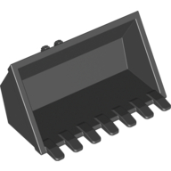 Construction Vehicle Bucket 3 × 6, 9 Hinge Teeth Schwarz