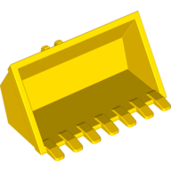 Construction Vehicle Bucket 3 × 6, 9 Hinge Teeth in Gelb