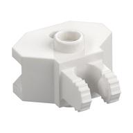 Hinge 1 × 2 Locking with 2 Fingers and Towball Socket, 9 Teeth White