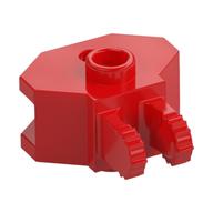 Hinge 1 × 2 Locking with 2 Fingers and Towball Socket, 9 Teeth Red