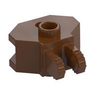 Hinge 1 × 2 Locking with 2 Fingers and Towball Socket, 9 Teeth Reddish Brown