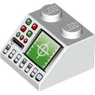 Brick Sloped 45° 2 × 2 with Green Radar, Green/Red Buttons and Disk Slot Print