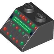 Brick Sloped 45° 2 × 2 with Complex Control Panel with Red and Green Lamps Print