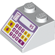 Brick Sloped 45° 2 × 2 with Cash Register Print White