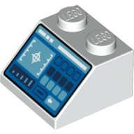 Brick Sloped 45° 2 × 2 with Computer Screen, with Crosshairs print