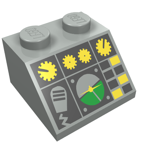 Brick Sloped 45° 2 × 2 with Flight Control Print